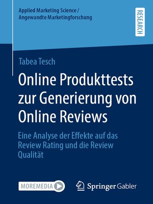 cover image of Online Produkttests zur Generierung von Online Reviews